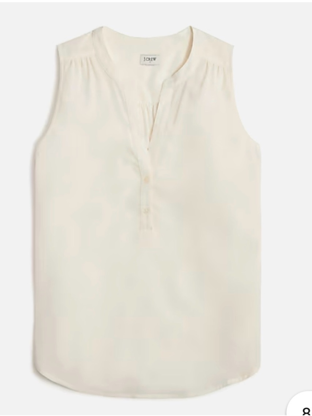 J. Crew Womens Sleeveless V-neck Popover Ivory top